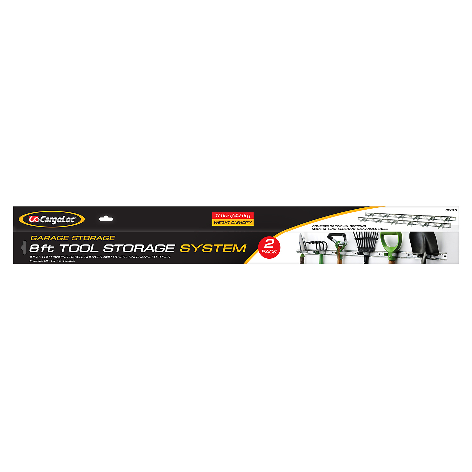 CargoLoc Tool Storage System — 8ft., Galvanized Steel, Model# 32615